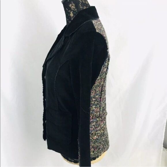 One Girl Who Jacket Med Black Microcord Cardigan Jacket Y - Picture 6 of 11